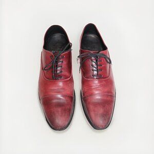Paul Evans US 9.5 Italian Burgundy Oxblood Leather Cap Toe Dress Oxford Shoes